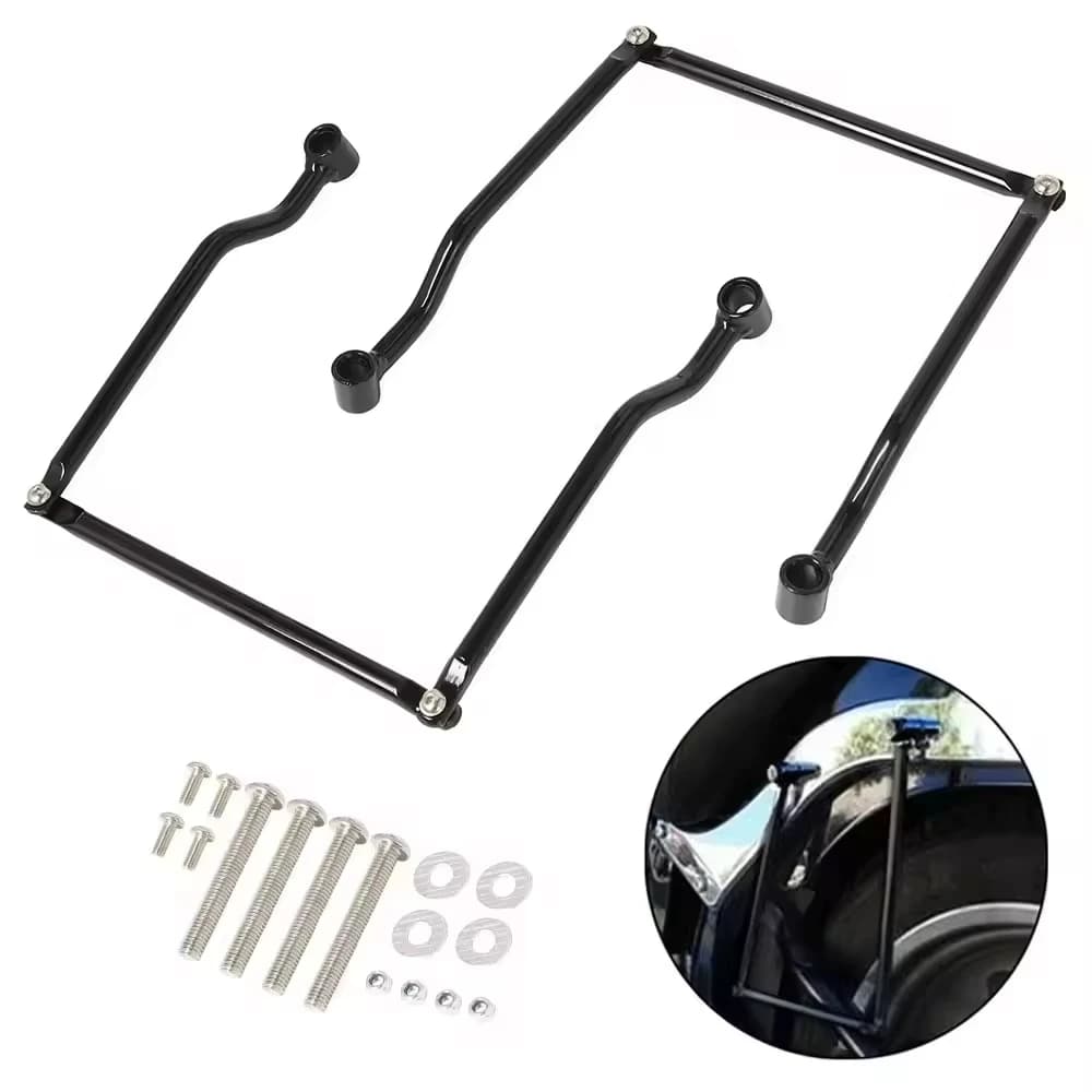 Per Kawasaki Honda Yamaha Suzuki Moto Nero Borsa da sella universale Barre di supporto Supporti Staffa Bagagli laterali