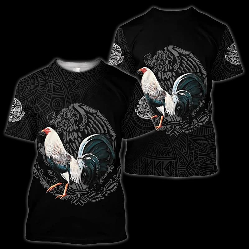 Fighting Rooster 3D Print O-Neck T-shirt Men Pullover Casual Short Sleeve T Shirt Fashion Streetwear Harajuku Unisex Clothes