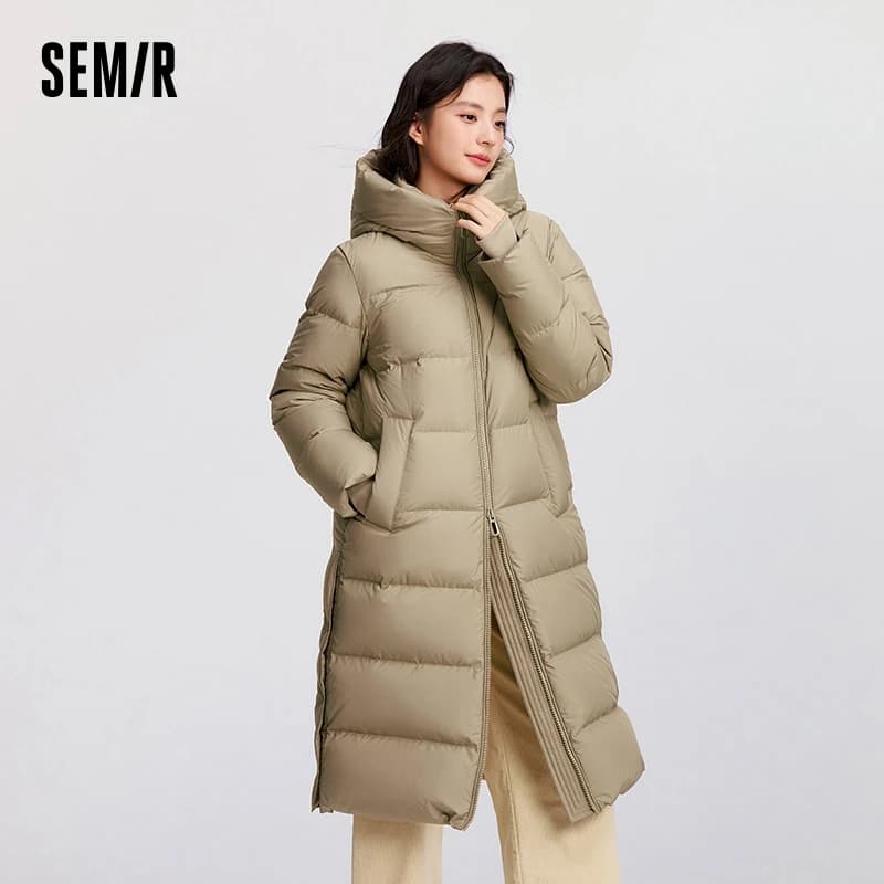 Piumino Semir da donna lungo con cappuccio sciolto 2025 nuovo piumino d'oca invernale impermeabile a prova di olio a prova di macchie parka invernale da donna