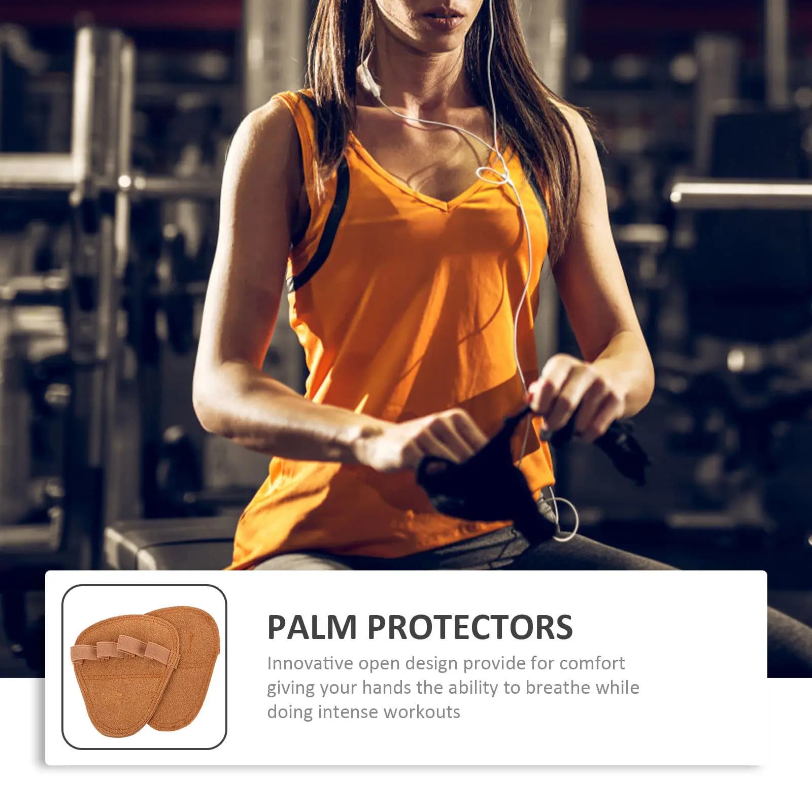 2Pcs Powerlifting Grips Cross Training Gloves Nonslip Workout Hand Grips Palm Protector for Weightlifting Pull Up Bar Gym