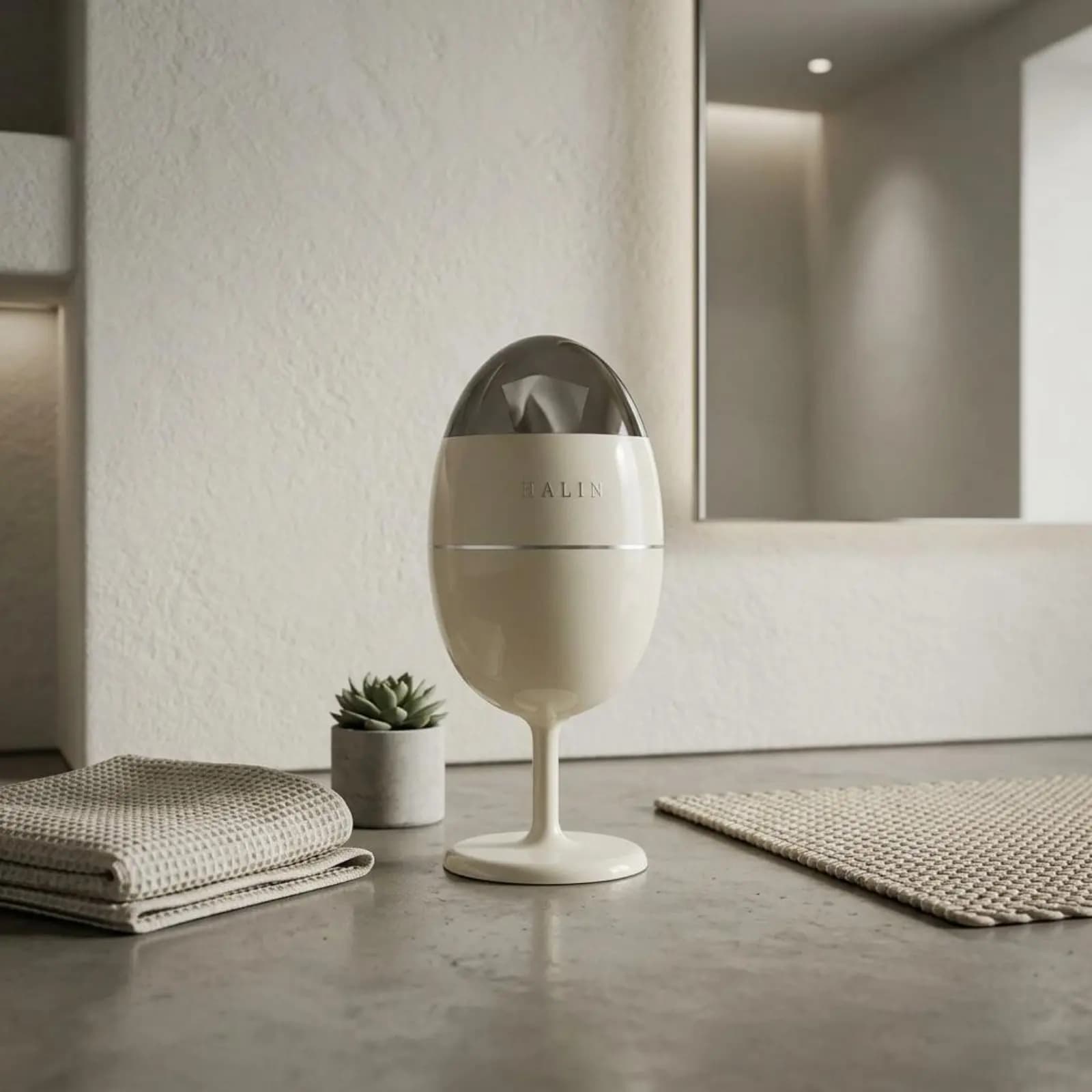 Oval Shaped Trash Can Large Capacity Lidded Floor Trash Bin Decorative Garbage Bin Compact Size Waste Basket Easy to Clean