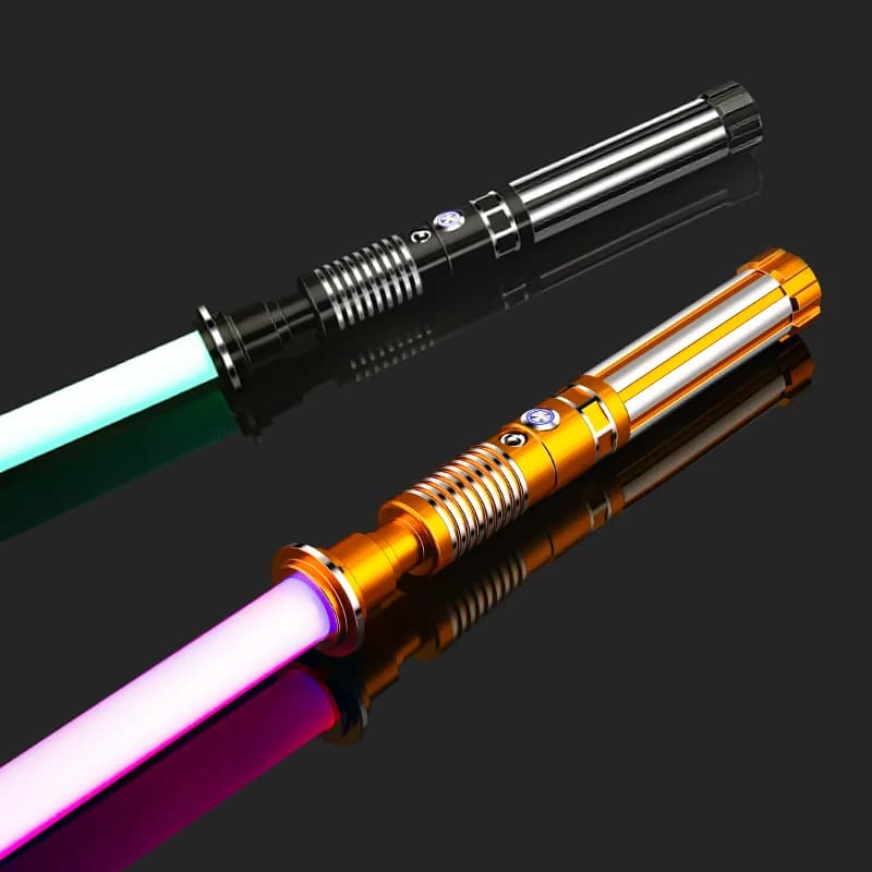 Luke Spada laser in metallo Spada laser RGB Giocattolo rave Pesante duello Impugnatura in metallo Spada laser Blaster Force Giocattoli cosplay