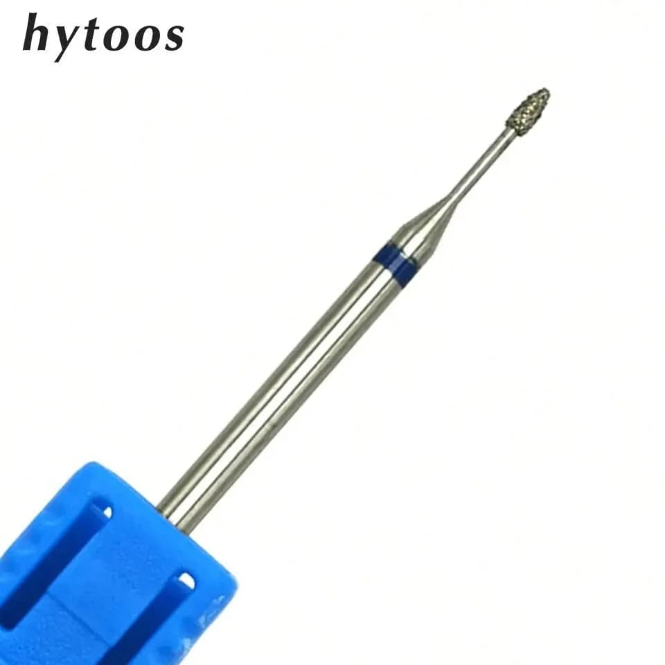 HYTOOS Punta da trapano per unghie diamantata russa, bava per cuticole a botte, fornitore di accessori per trapani elettrici per manicure, 3,7 * 3,7 mm