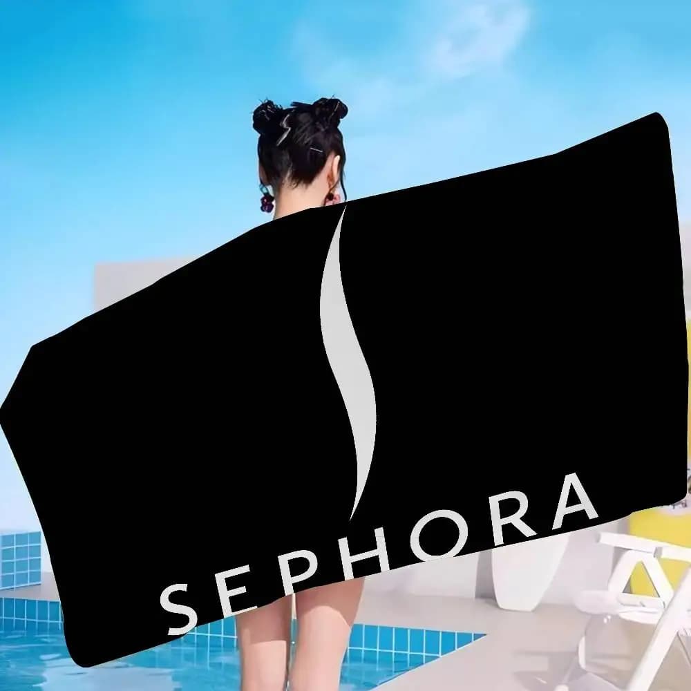 Asciugamani da spiaggia in microfibra con logo Fashion S-sephora, ad asciugatura rapida, per piscina, viaggi, nuoto e yoga