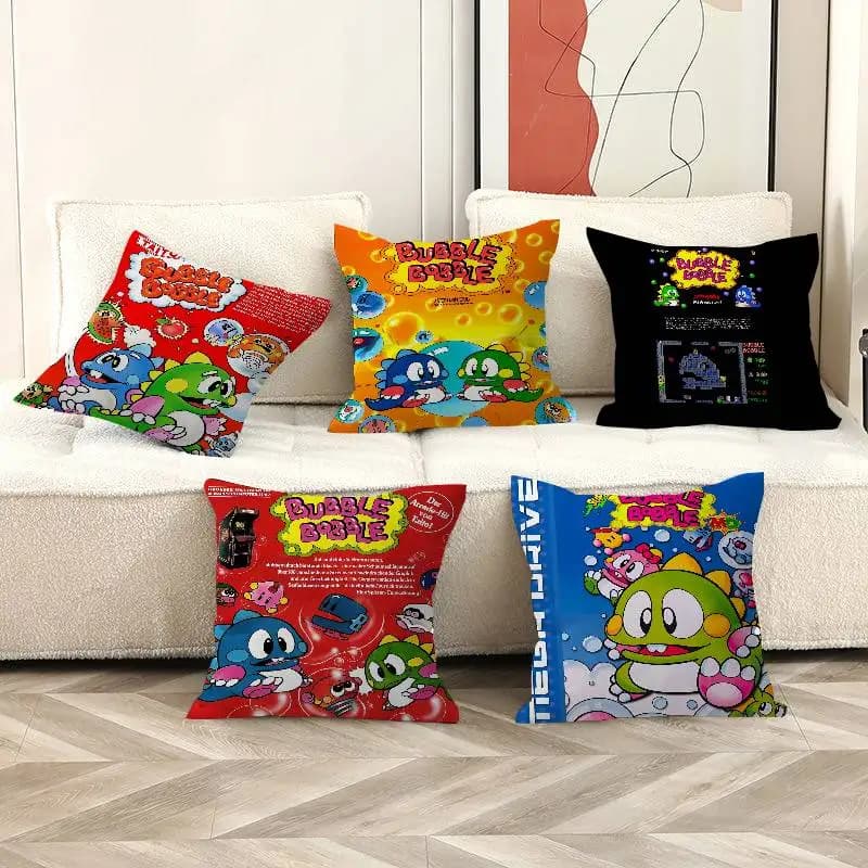 Federa per cuscino Arcade Game B-Bubble-B-Bobble, federa decorativa per cuscino da divano, sedia, camera da letto, casa, idea regalo