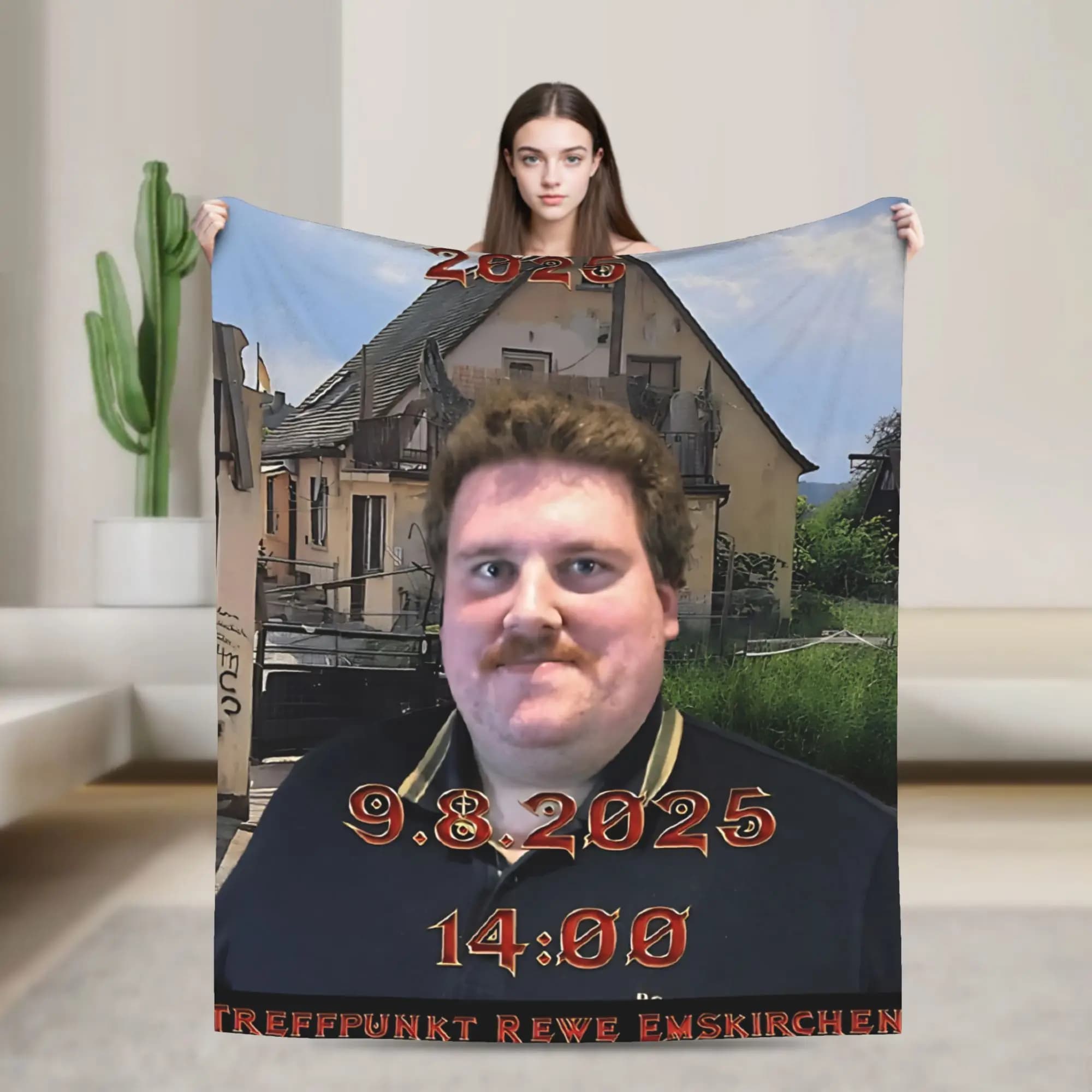 Drachenlord Schanzenfest Warm Soft Blanket Picnic Plush Throw Blanket Funny Bedroom Flannel Bedspread Sofa Bed Cover