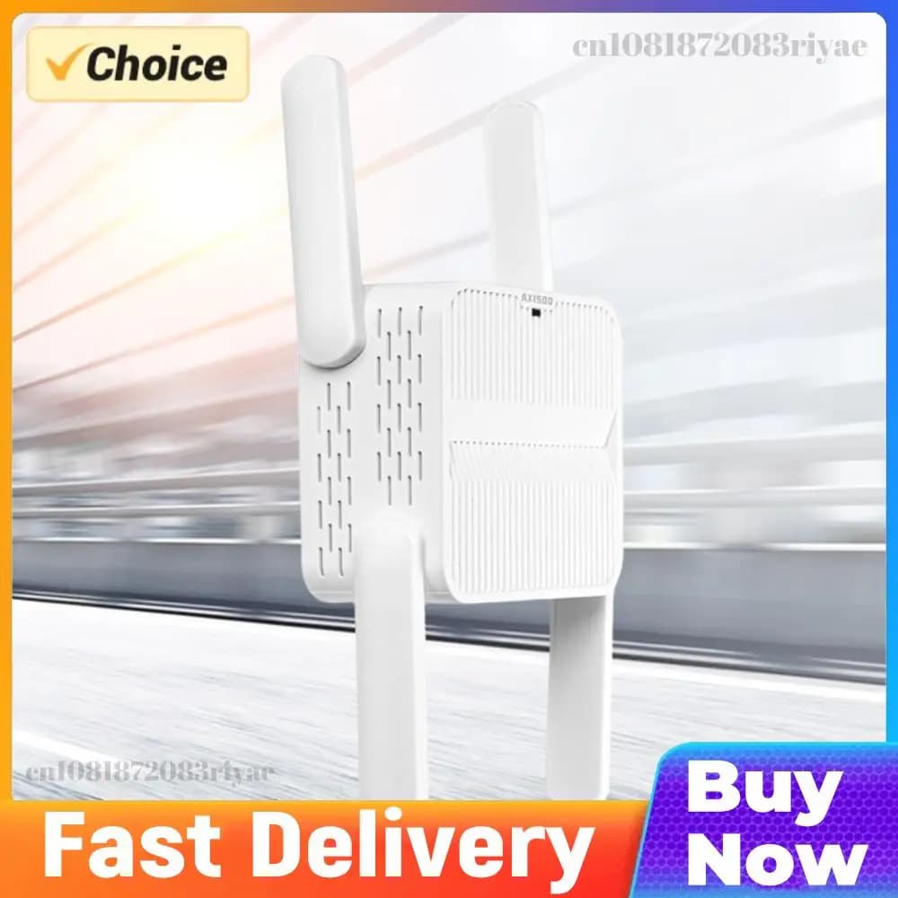 Ripetitore WiFi 6 Extender 1500Mbps, Amplificatore di Segnale con Porta Ethernet, Booster Wi-Fi con 4 Antenne da 2dBi, Amplificatore a Lungo Raggio