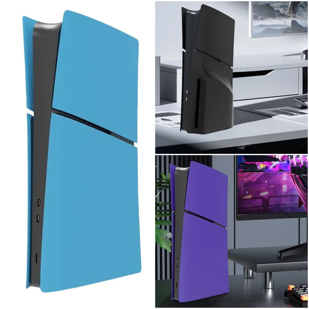 Guscio rigido Pelle divisa Guscio rigido in ABS Piastre di copertura antigraffio Custodia protettiva antipolvere per PS5 Slim Disc/Console digitali