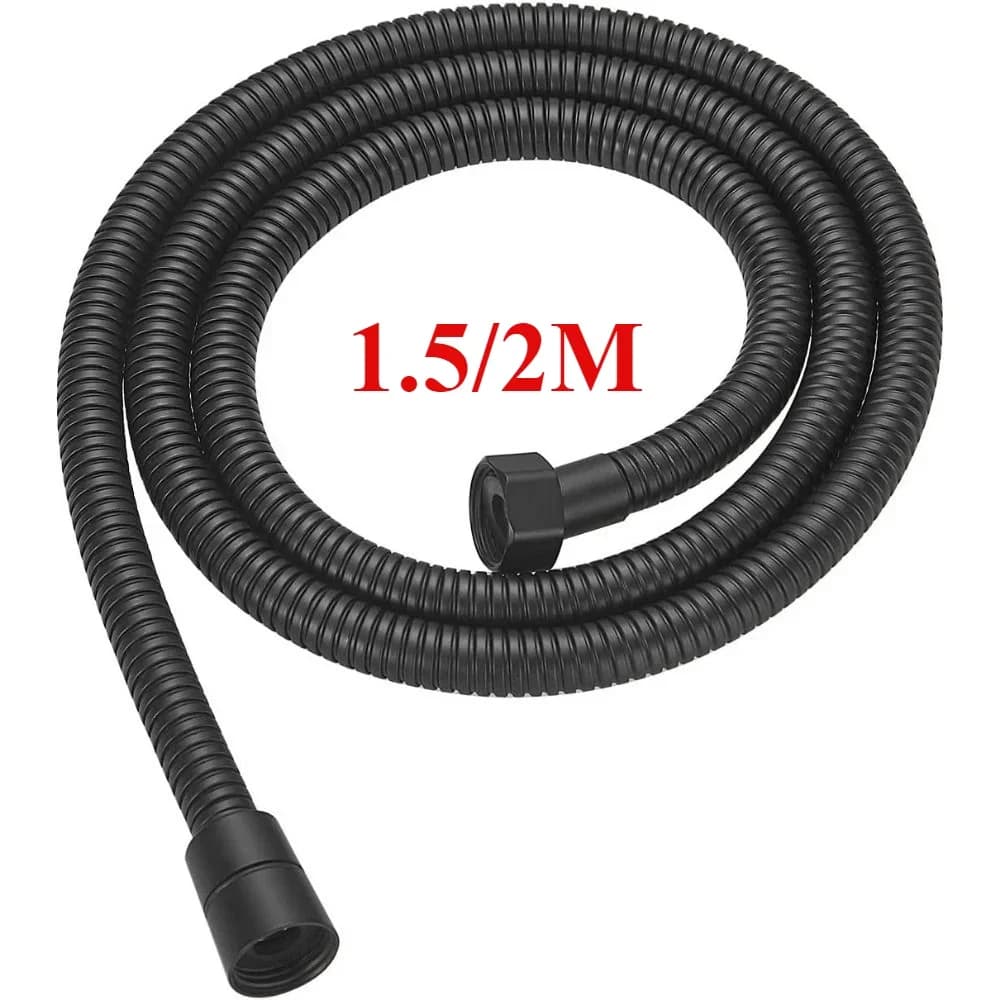 Tubo flessibile da 1.5/2m tubo flessibile per acqua da giardino in acciaio inossidabile nero tubo flessibile tubo flessibile per accessori da bagno Anti-avvolgimento tubi