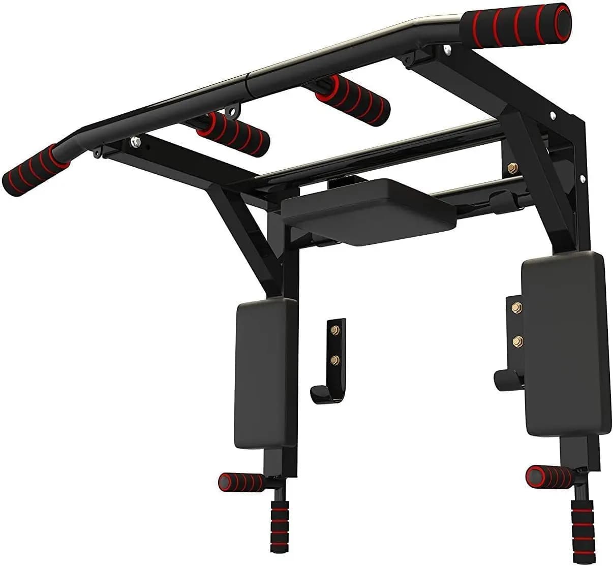 Multifunction wall bar for traction, chin-up and dip station for home training