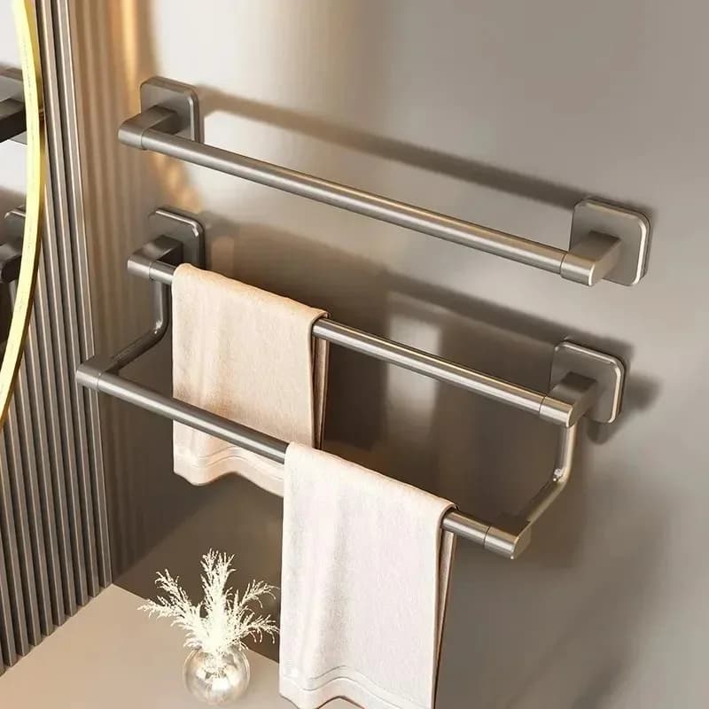 Portasciugamani da parete Portasciugamani da bagno di alta qualità Portasciugamani da bagno con barra orizzontale Ventosa non perforata