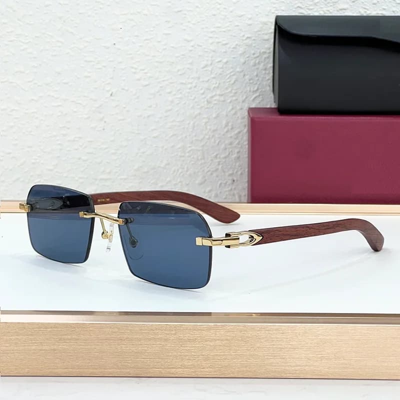 Classical Niche Retro Boundless Sunglasses for Men Designer Hand Craft Luxury Rimless Acetate Solar Glasses for Male