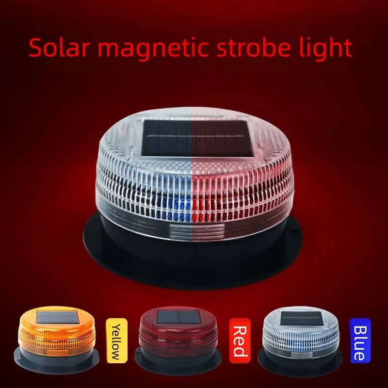Solar LED Magnetic Warning Light Truck Vehicle Wireless Strobe Beacon Flashlight Emergency Signal Sensor Flashing Night Lights
