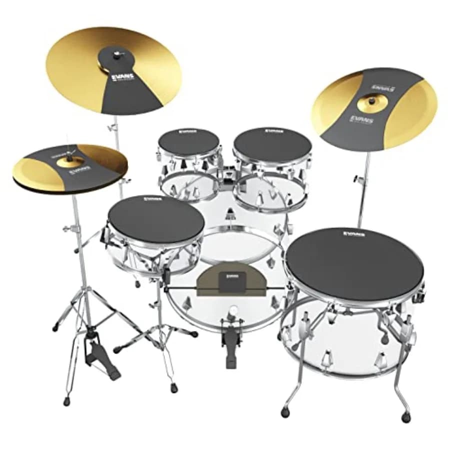 Pad Silenziatori per Batteria Soundoff - Set Completo di Pad - Kit di Silenziatori - 3 Piatti, 4 Tom/Rullante e 1 Grancassa - Ottimi per Silenziare le Batterie Acustiche