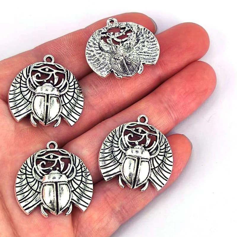 5 pezzi fai da te Vintage occhio di Horus egitto protezione ciondolo fascino Abalone Shell Bug collana della fauna selvatica Scarab Woodland Charms animali