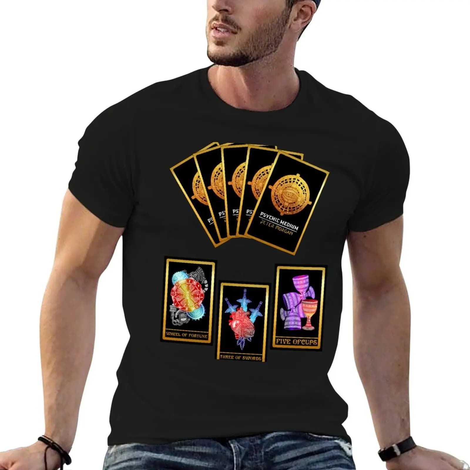 Tarot Card Design - Peter Morgan - Psychic Medium Edition T-Shirt t shirt man casual t shirt man cotton T-Shirt