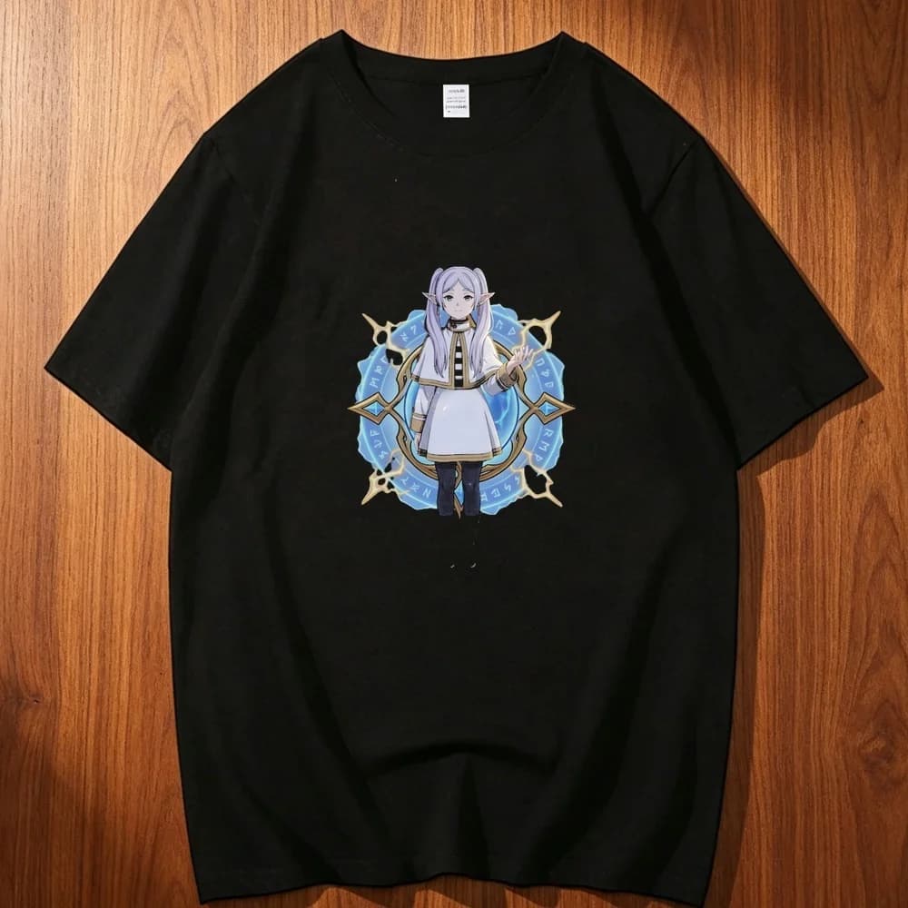 Frieren cotton t shirt men Pastel Colorful korean clothes kawaii Punk Pop Culture Retro 2000s korean clothes Comfortable 2000s