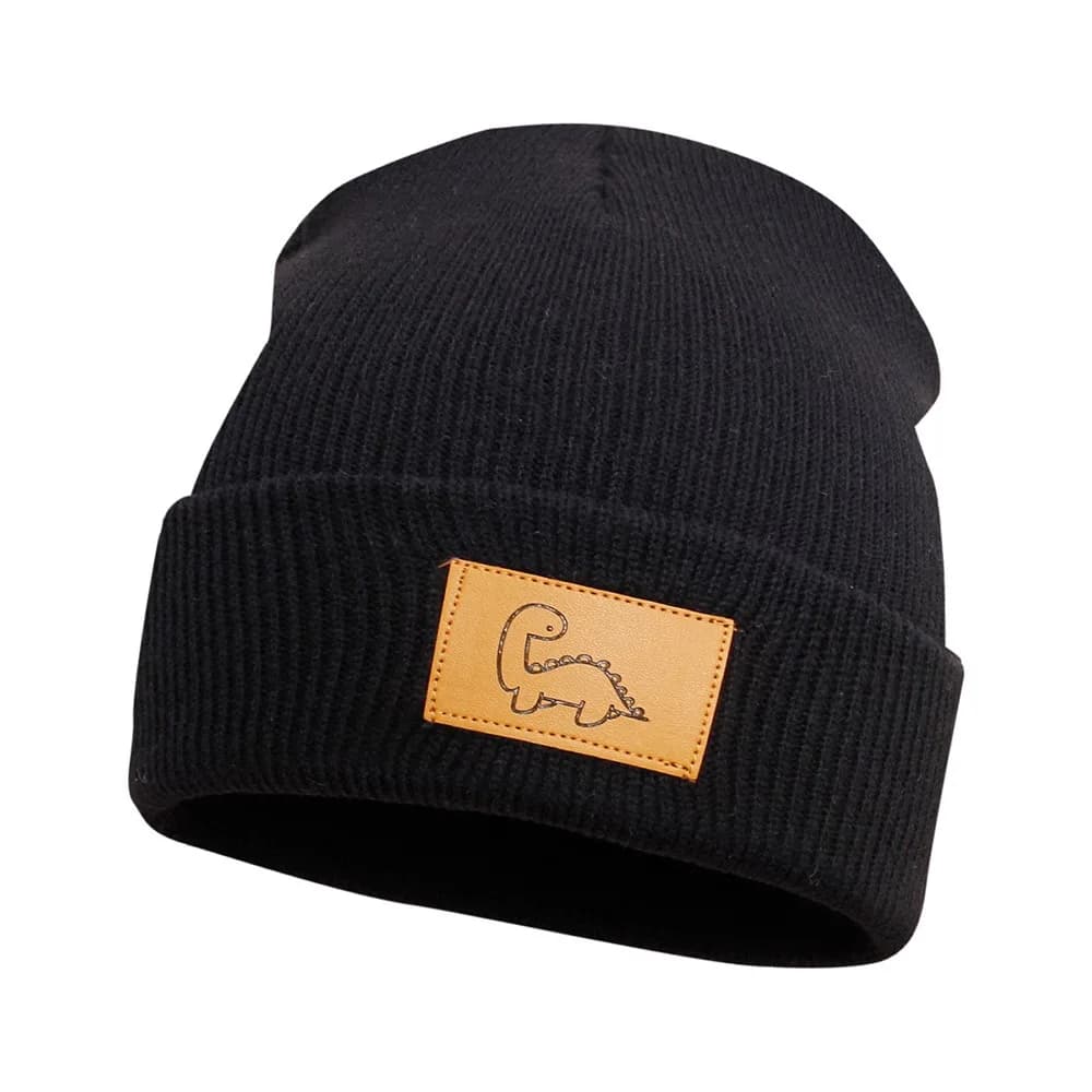 Fashion Cute Dinosaur Winter Hat Soft Solid Beanie Hat Stretch Children Ski Hats