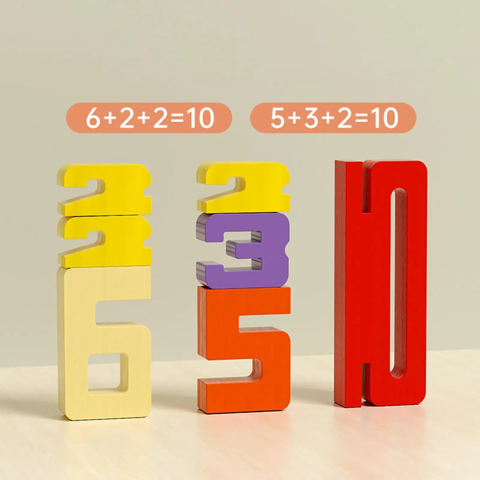 Wooden Number Building Blocks Balance Competition Toy Educational Toy 1-10 Digital Blocks Toys for Preschool Party Supplies