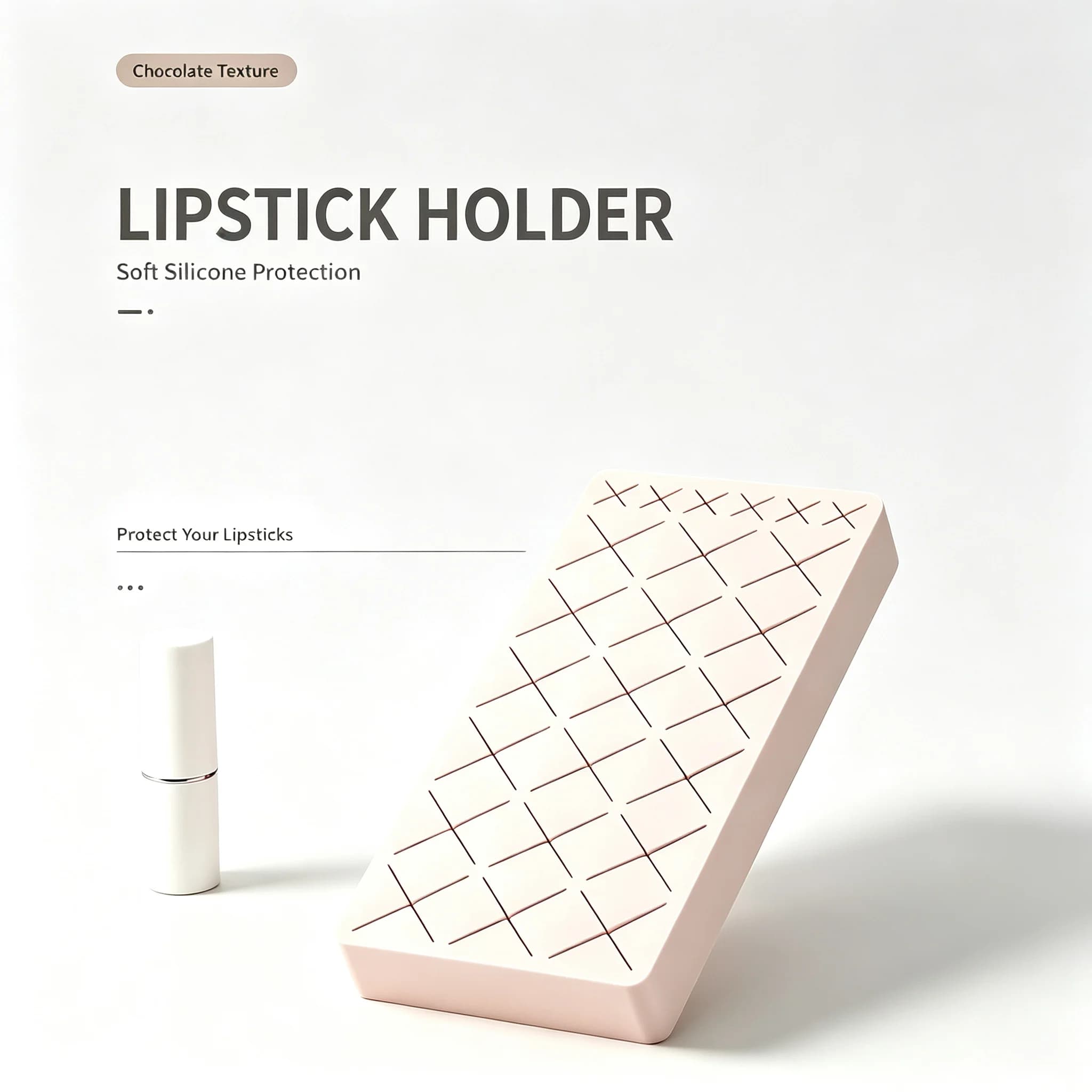 Silicone Lipstick Holder Portable Makeup Brush Organizer Cosmetic Storage Box Large Capacity Travel Vanity Case Accessories