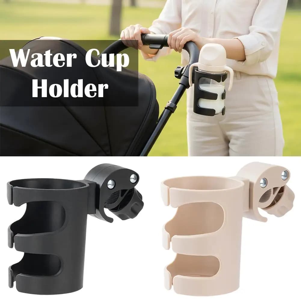 Universal Stroller Cup Holder Bicycle Bottle Rack Adjustable Wheelchair Drink Holder Black Plastic Walker Beverage Support