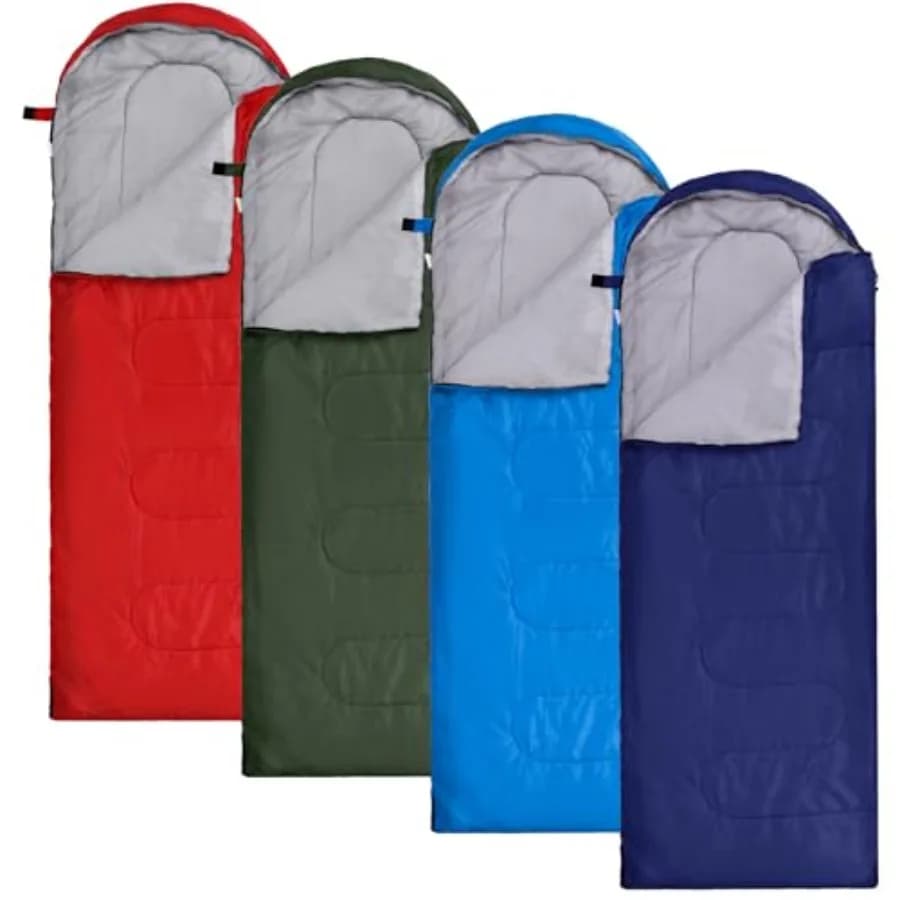 Set di 4 Sacchi a Pelo per Adulti, Impermeabili a 0 Gradi, con Sacca di Compressione per Escursionismo, Campeggio, Trekking, ecc.