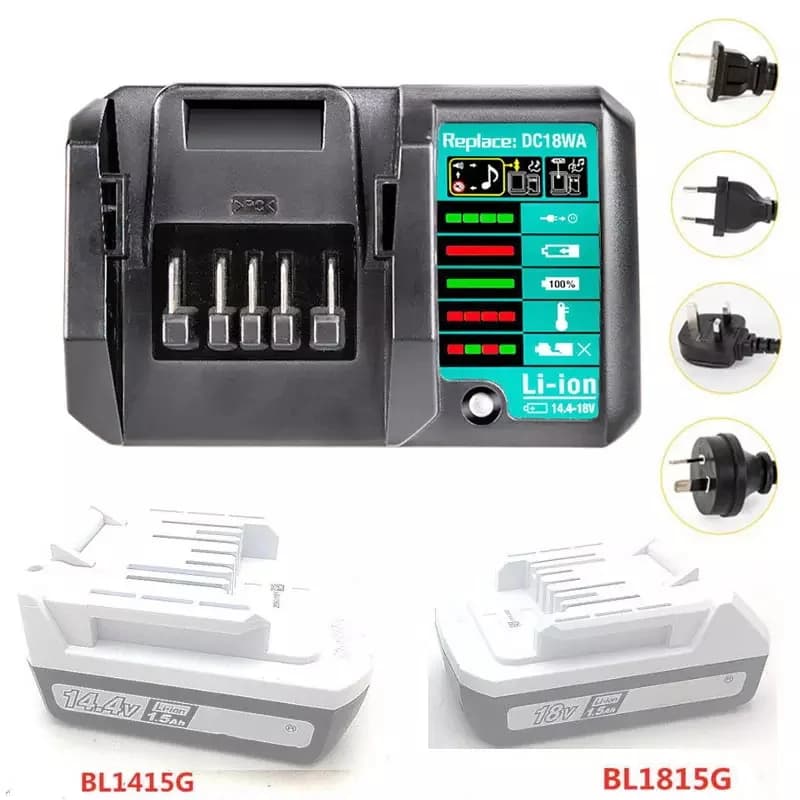 Per Makita 14.4V 18V BL1415G BL1413G BL1815G BL1820G BL1811G BL1813G batteria al litio DC18WA caricabatteria agli ioni di litio