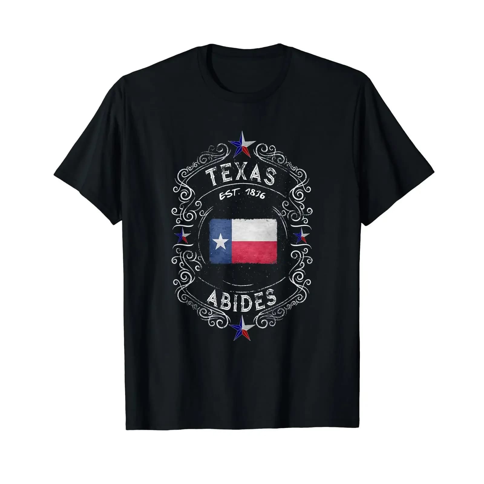 Texas Abides State Of Flagge patriotisch T Shirt vintage Washed Versatile fashion homme Comfortable Breathable Casual graphic