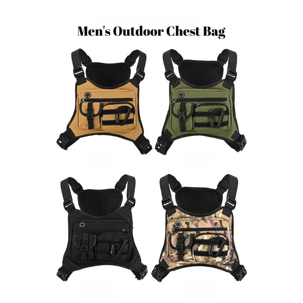 Tactical Outdoor Chest Bag Unisex Running Cycling EDC Vest Workouts Sports Chest Pack Rig for Men And Women