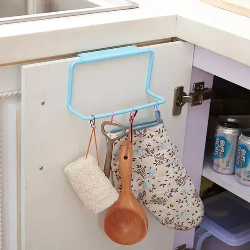 Organizzatore del bagno Portasciugamani Supporto Porta dell'armadio Cucina Bagno Portasciugamani unipolare Articoli vari in plastica Appendiabiti per stracci Portasciugamani