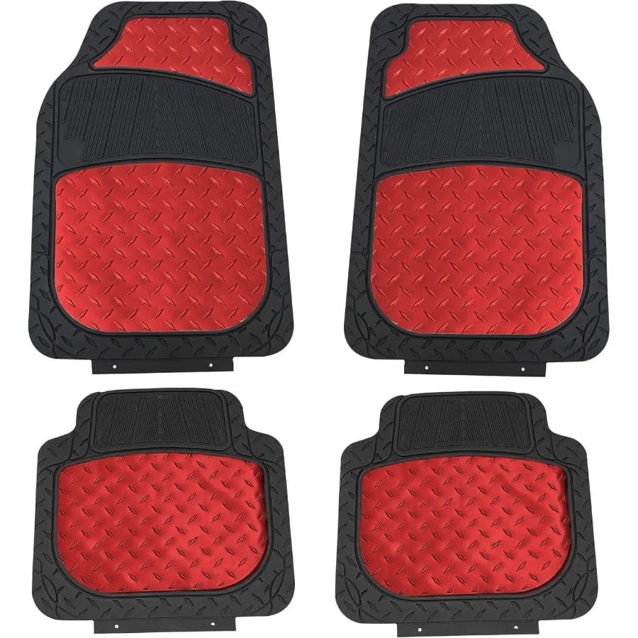 Tappetini in gomma metallizzata resistente per auto Set completo universale con tecnologia Climaproof e design rifinibile Ideale per