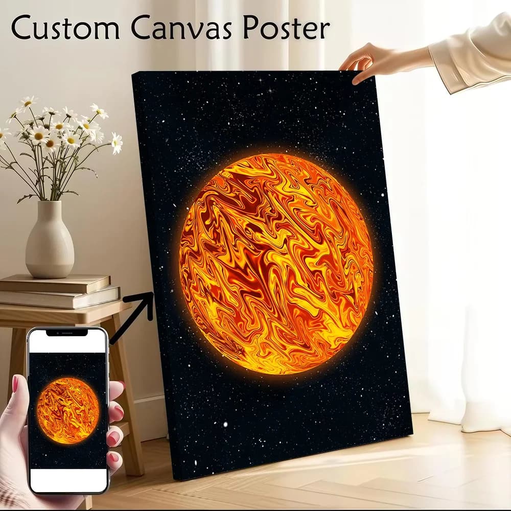 Abstractbluu Planet 6 Canvas Wall Arts Poster Customizable Pictures Printing for Room Home Decor Luxury Gamer Decoration Bedroom