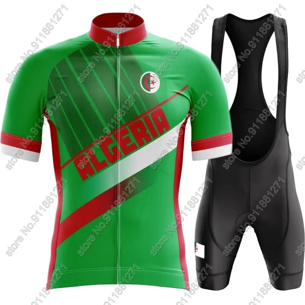 Algeria ciclismo Jersey 2024 Set estate nazionale abbigliamento bici da strada camicie vestito bicicletta bavaglino pantaloncini MTB Ropa Maillot