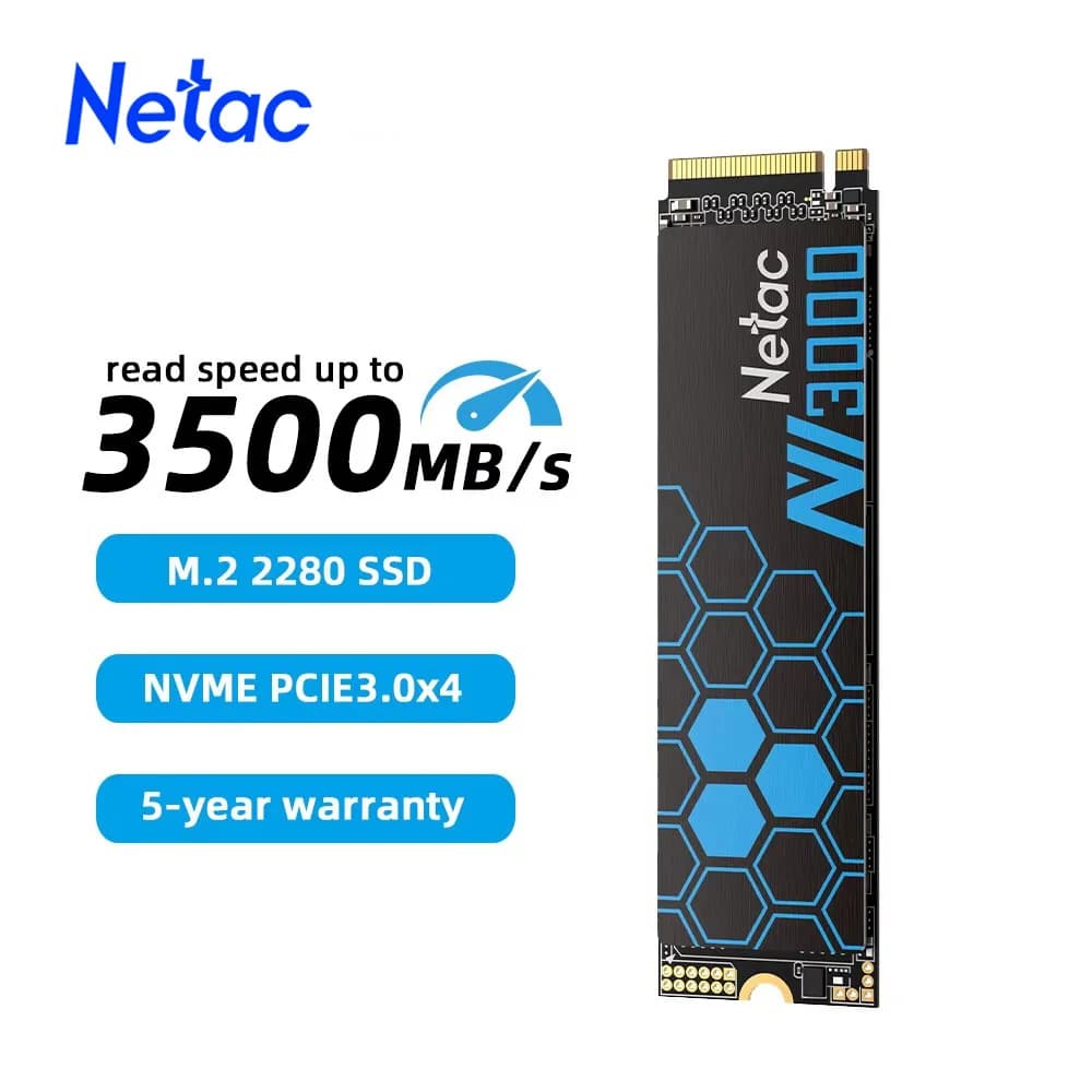 Netac SSD 1TB M.2 NVME 500GB Dissipatore di calore SSD 250GB 2TB Unità a stato solido interna PCIe 3.0 M2 2280 Disco rigido per laptop desktop