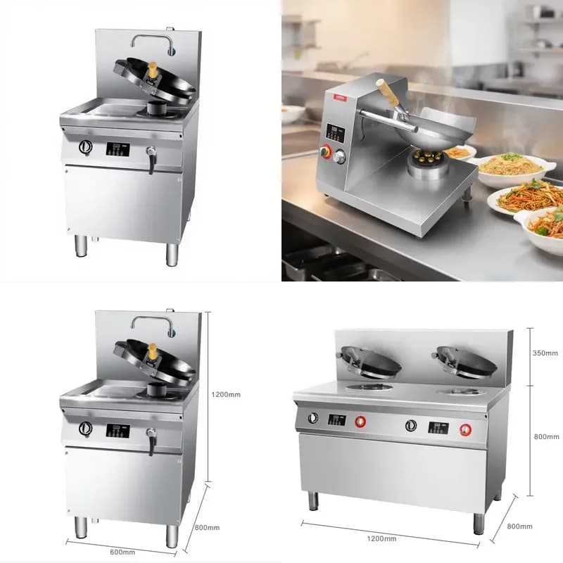 2026 110V/220V Customized Automatic Cooking Wok Machine Stir-Fry Wok Auto Fried Rice Noodles Pasta