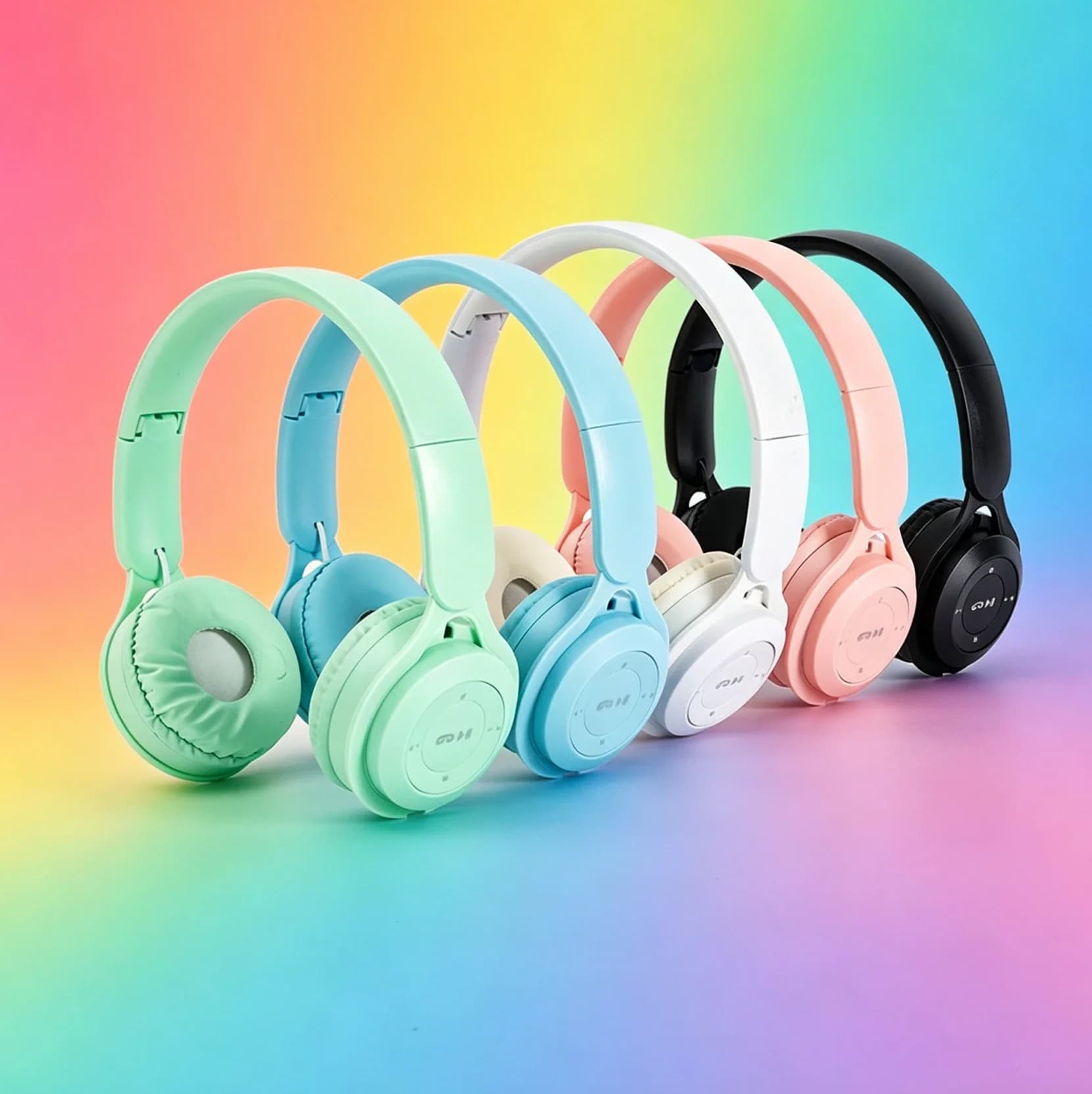 ERIKOLE Wireless Bluetooth Headphone Macaron Headphones Stereo Headband Gaming Headset with Mic Gamer Girl Gift for Mobile Table