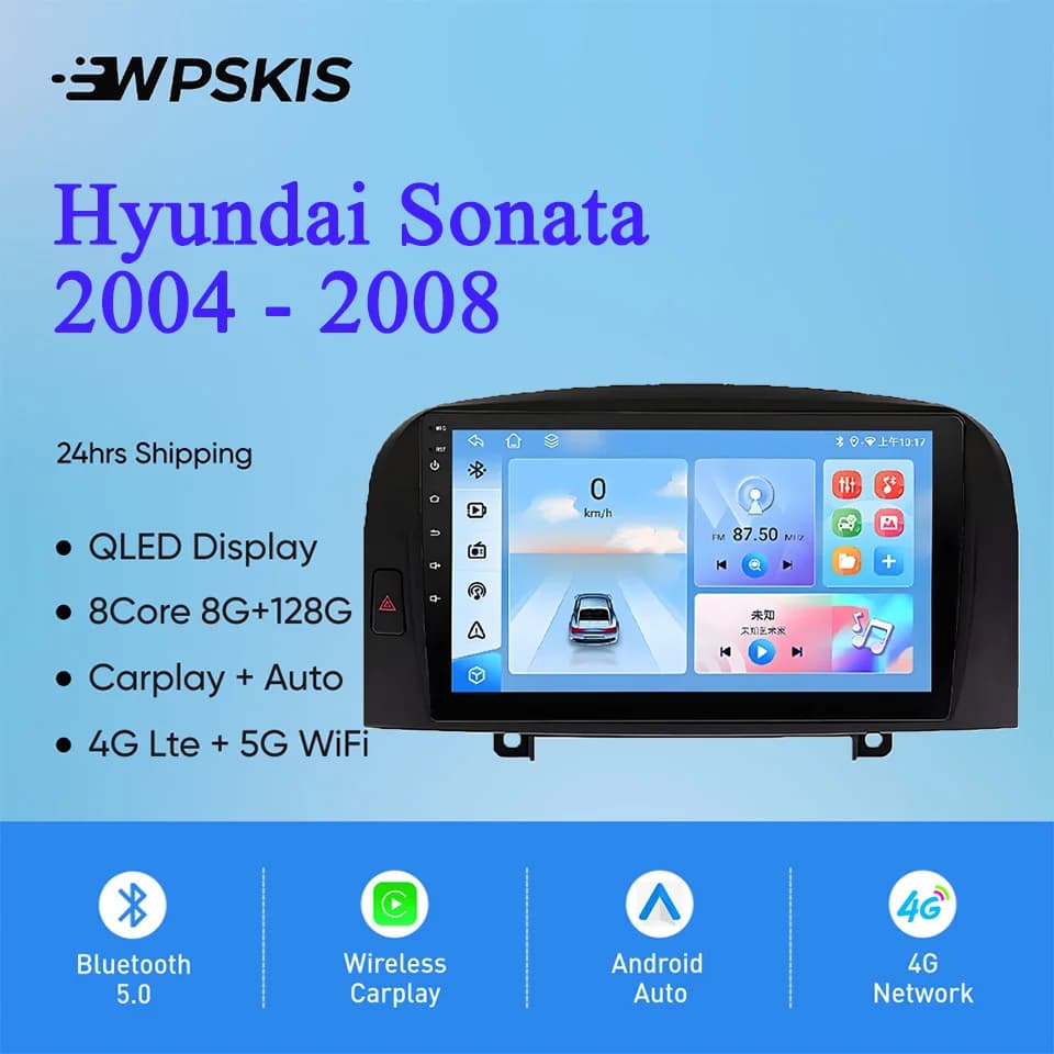Android 14 128G Per Hyundai Sonata NF 2004 - 2008 Auto Radio Stereo Lettore Multimediale Monitor di Navigazione GPS 4G Lte WiFi Carplay