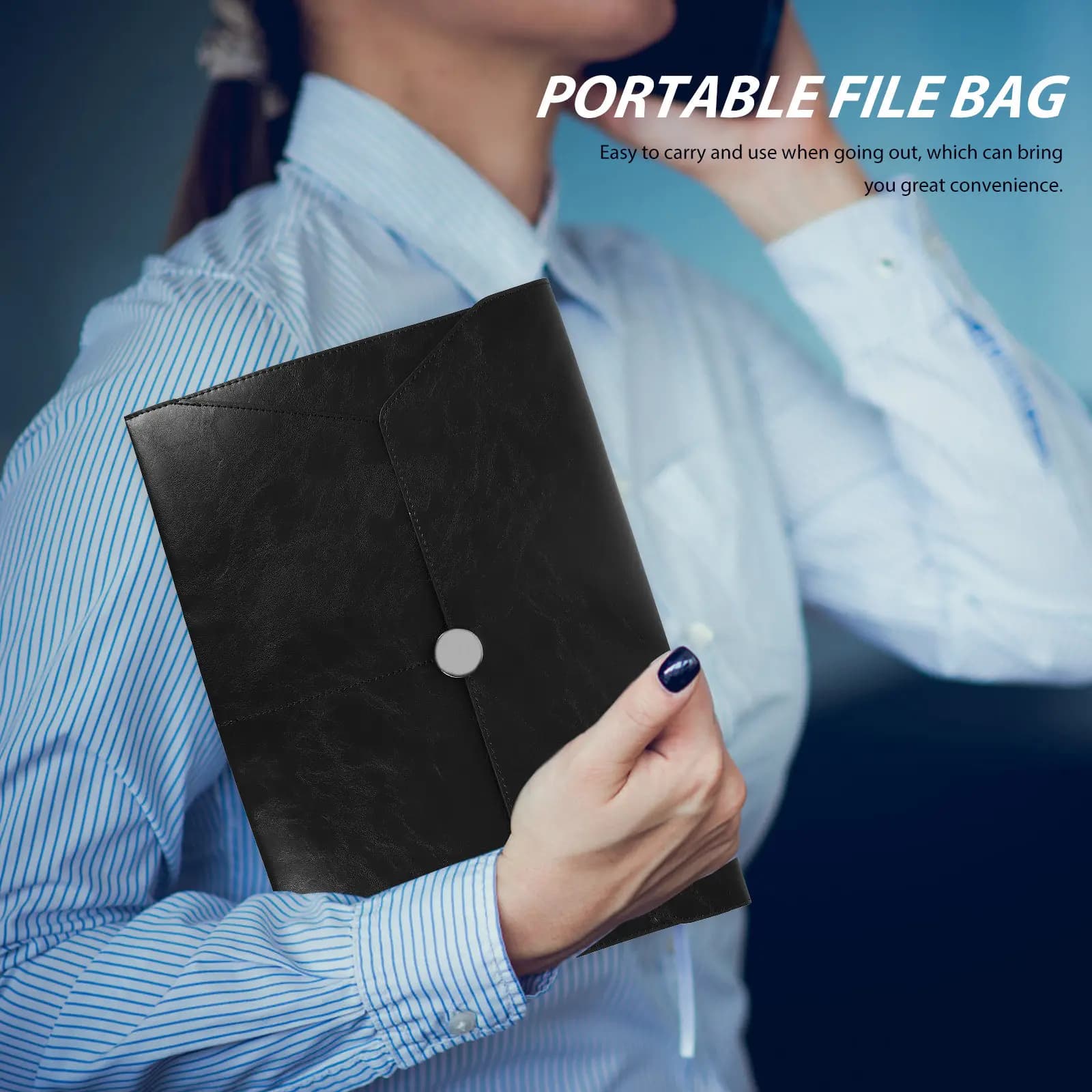 Cartella Portadocumenti A4 di Alta Qualità, Grande Capacità, Borsa Portatile per Documenti da Ufficio, Viaggi d'Affari e Archiviazione Fiscale