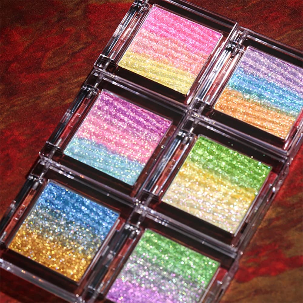 Private Label 3-Color All-in-One Eyeshadow High Pigment Custom Logo Vertical Stripe Gradient Private Label Long-lasting Makeup