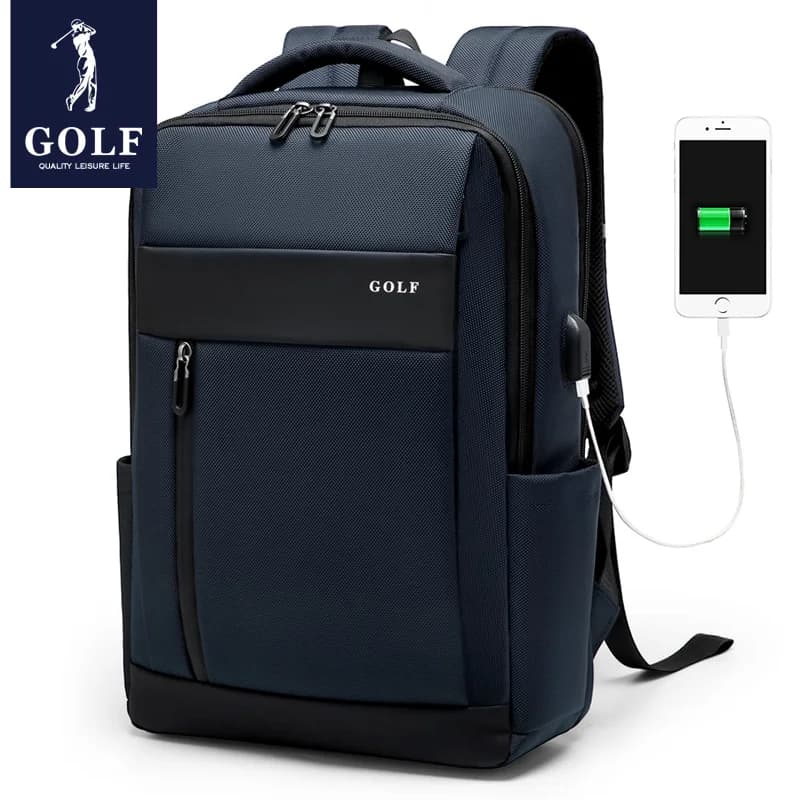 Zaino per laptop da lavoro GOLF Zaini eleganti da uomo con porta USB Zaino per scomparto per computer da 15 6 pollici Multi tasca da 17 pollici