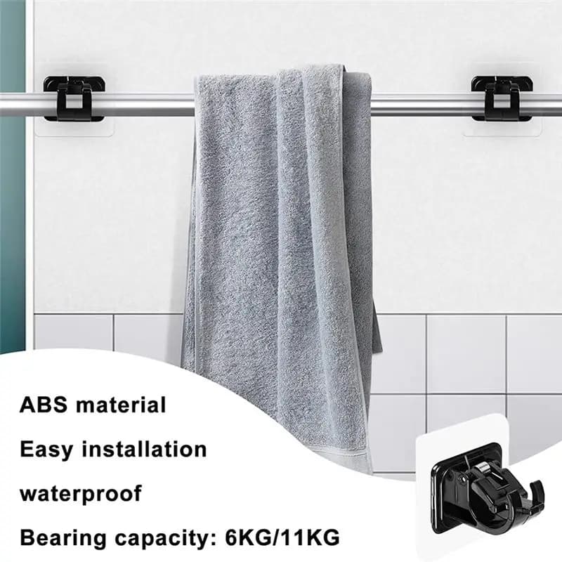 onsale 8 pezzi aste per tende, staffe per aste per tende senza trapano ganci, supporti per ganci trasparenti per bastoncini per bagno domestico e uso alberghiero