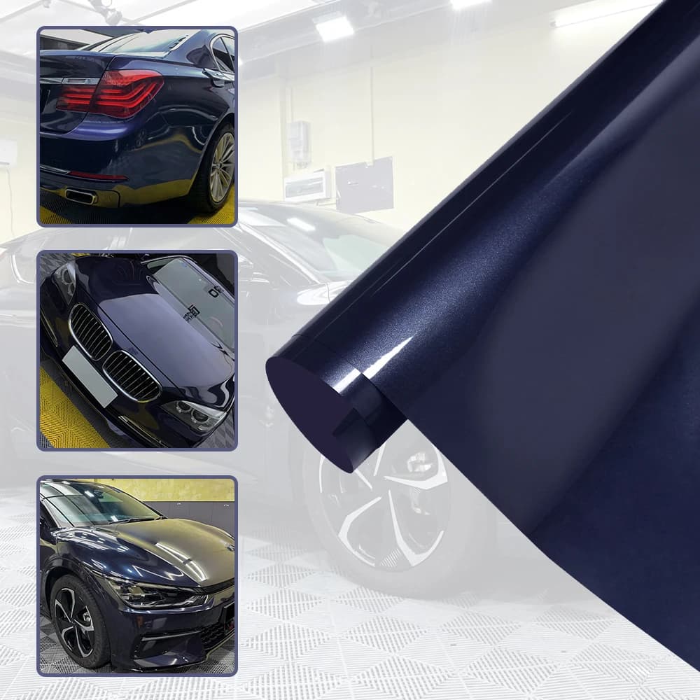 Adesivo metallizzato blu imperiale per auto, pellicola fai da te con rilascio d'aria, veicoli, vinile adesivo per cofano, per copertura pellicola per carrozzeria auto moto