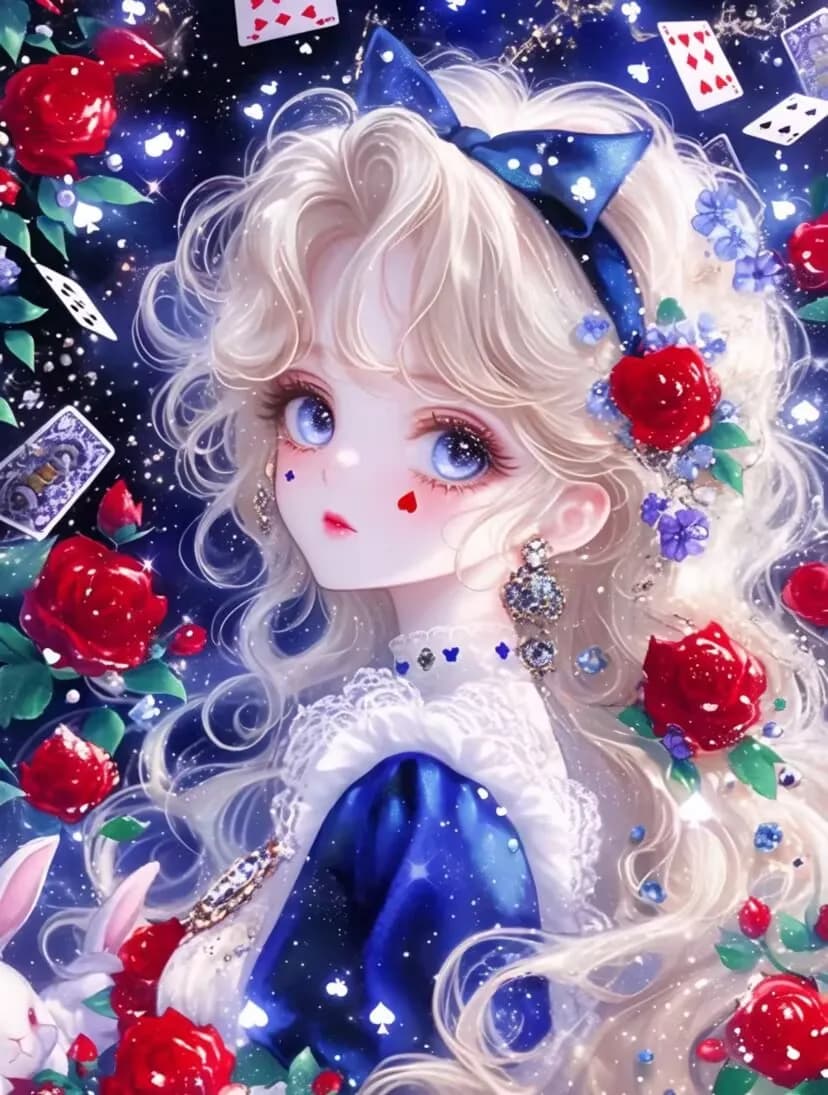 9ct 100x75cm Rose Girl Printed Kits Cross Stitch Embroidery DIY Needlework Set Home Decor Crafts With Needles Threads