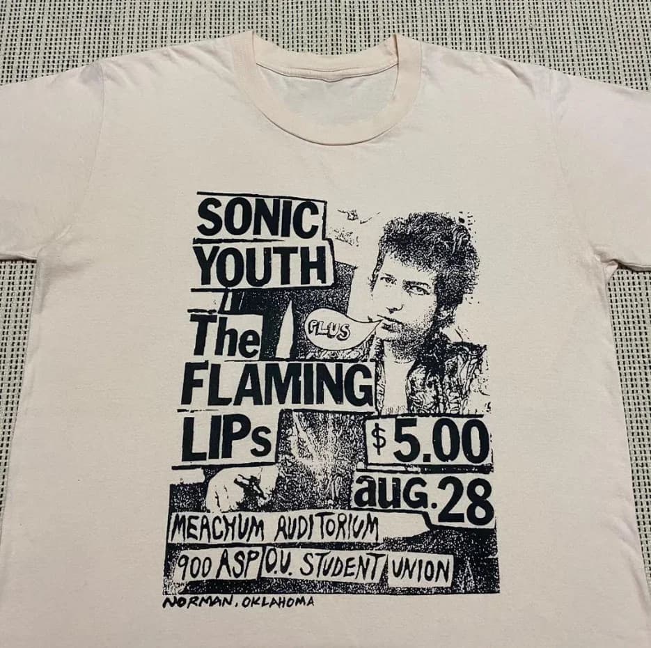 T-shirt vintage della band Sonic Youth X The Flaming Lips U3102
