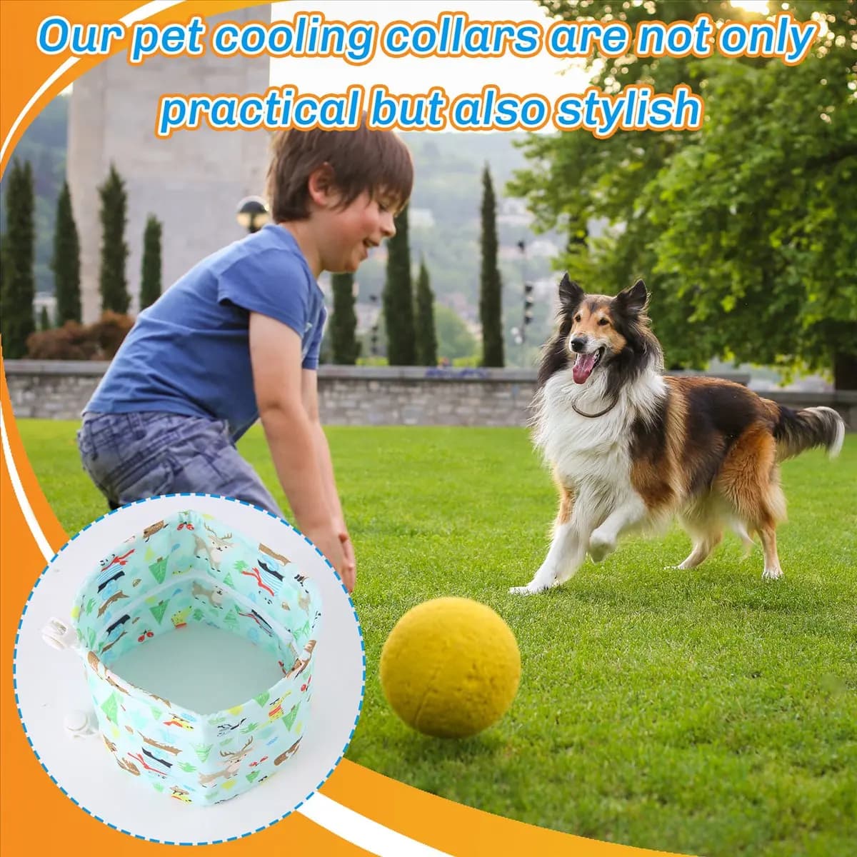 Efficient- Dog Cooling Collar Pet Cooling Ice Apron Cat Bib Kitten Puppy Cool Clothes Ice Scarf Heatstroke Pet Cooling S