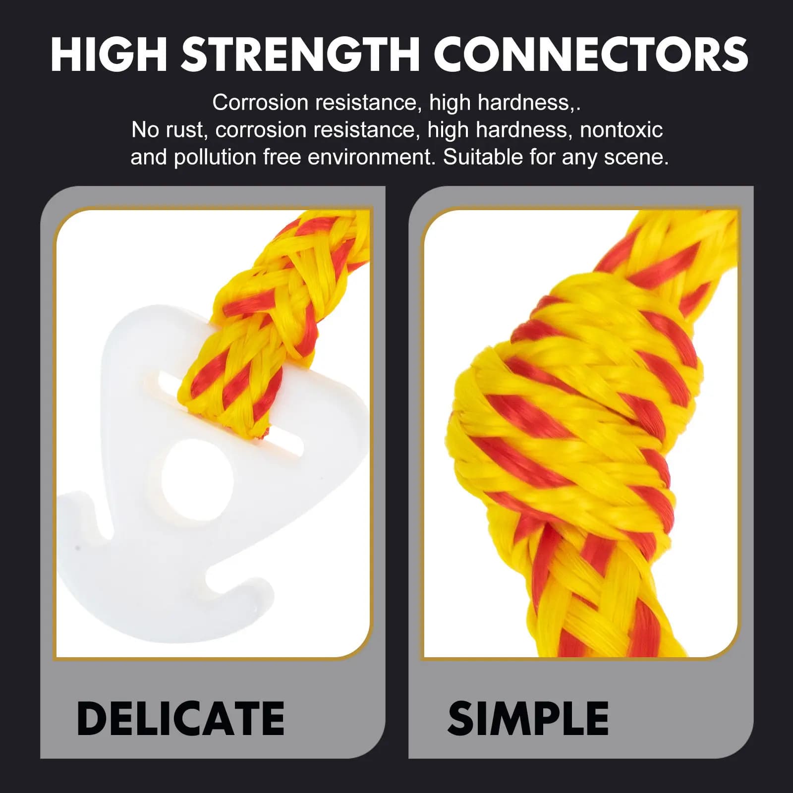 Heavy Duty Kayak Rope Wear Resistant Fast Tie Dock Line for Boats Yachts Marine Pulling Accessories