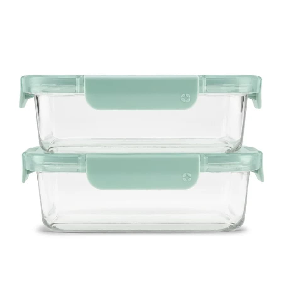 Color Lock 3.4 Cup 2 Pack Glass Meal Prep Containers with Locking Lids