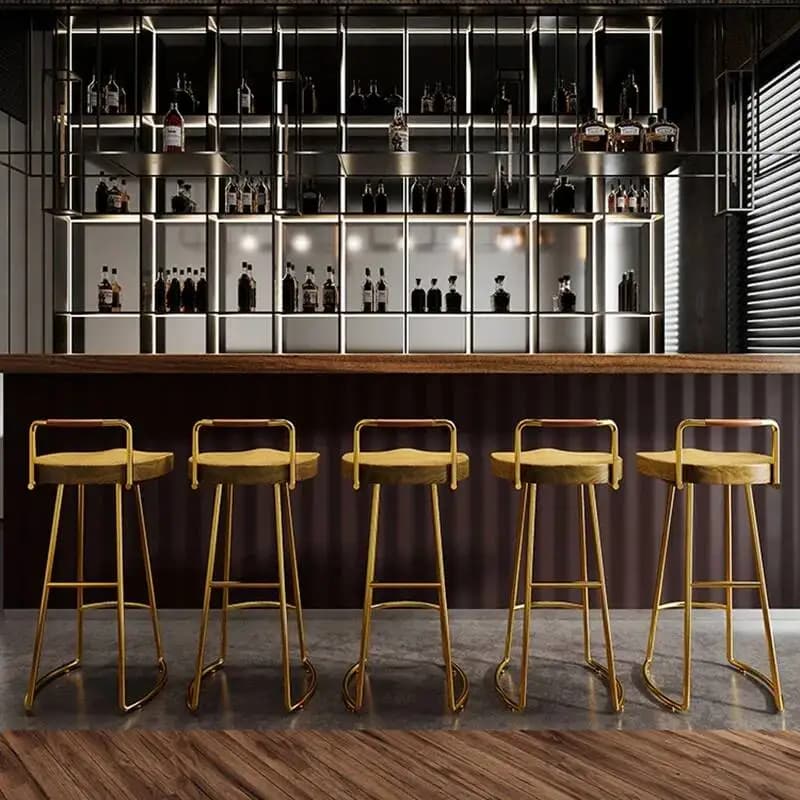 Sgabelli in Metallo Stile Trono, Sedie Uniche Dorate Moderne per Camera da Letto, Gaming, Barbiere, Sala da Pranzo, Computer, Arredamento di Tendenza