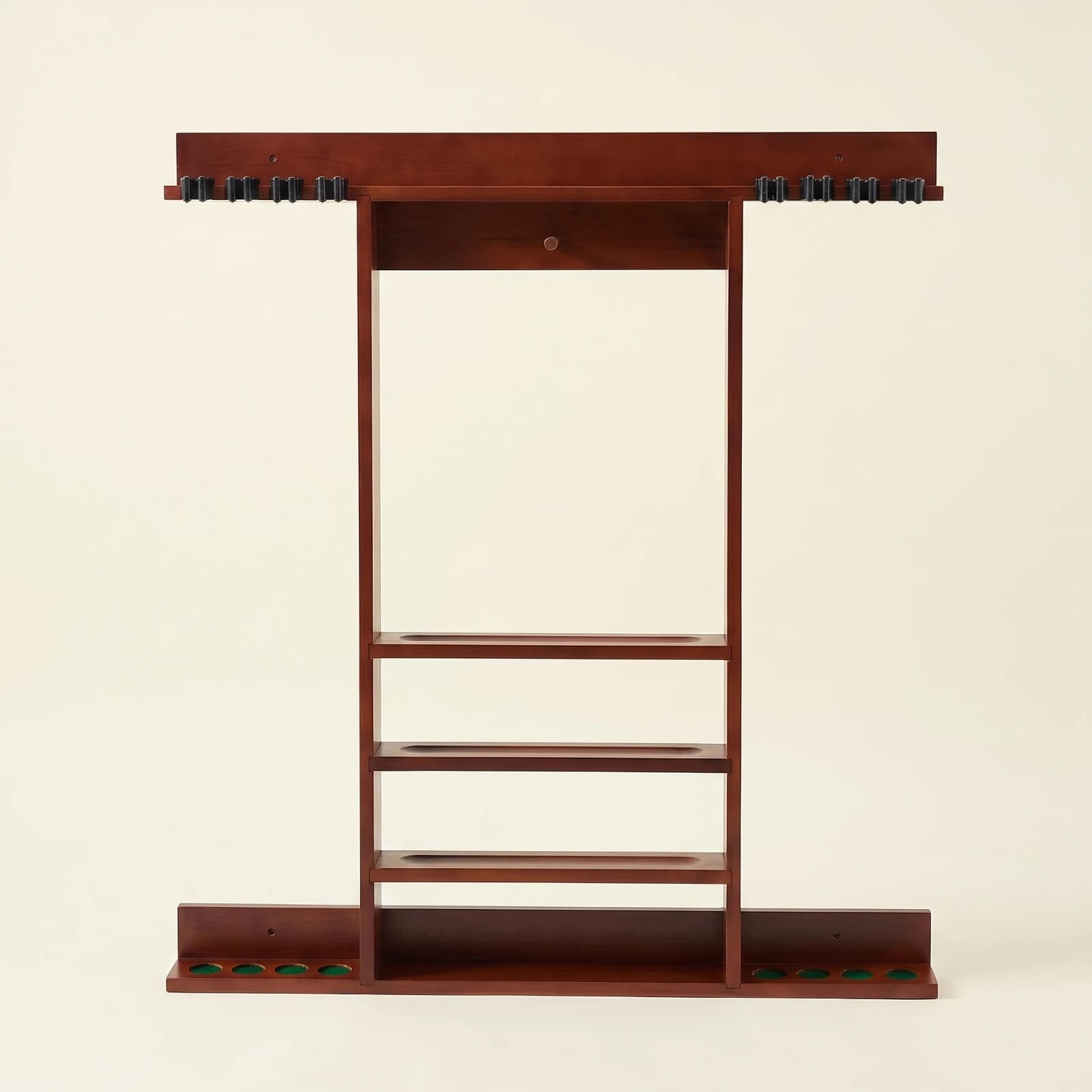 Pool Cue Rack with Shelves Solid Wood Pool Cue Rack Space-Saving Sturdy for Game Room, Man Cave
