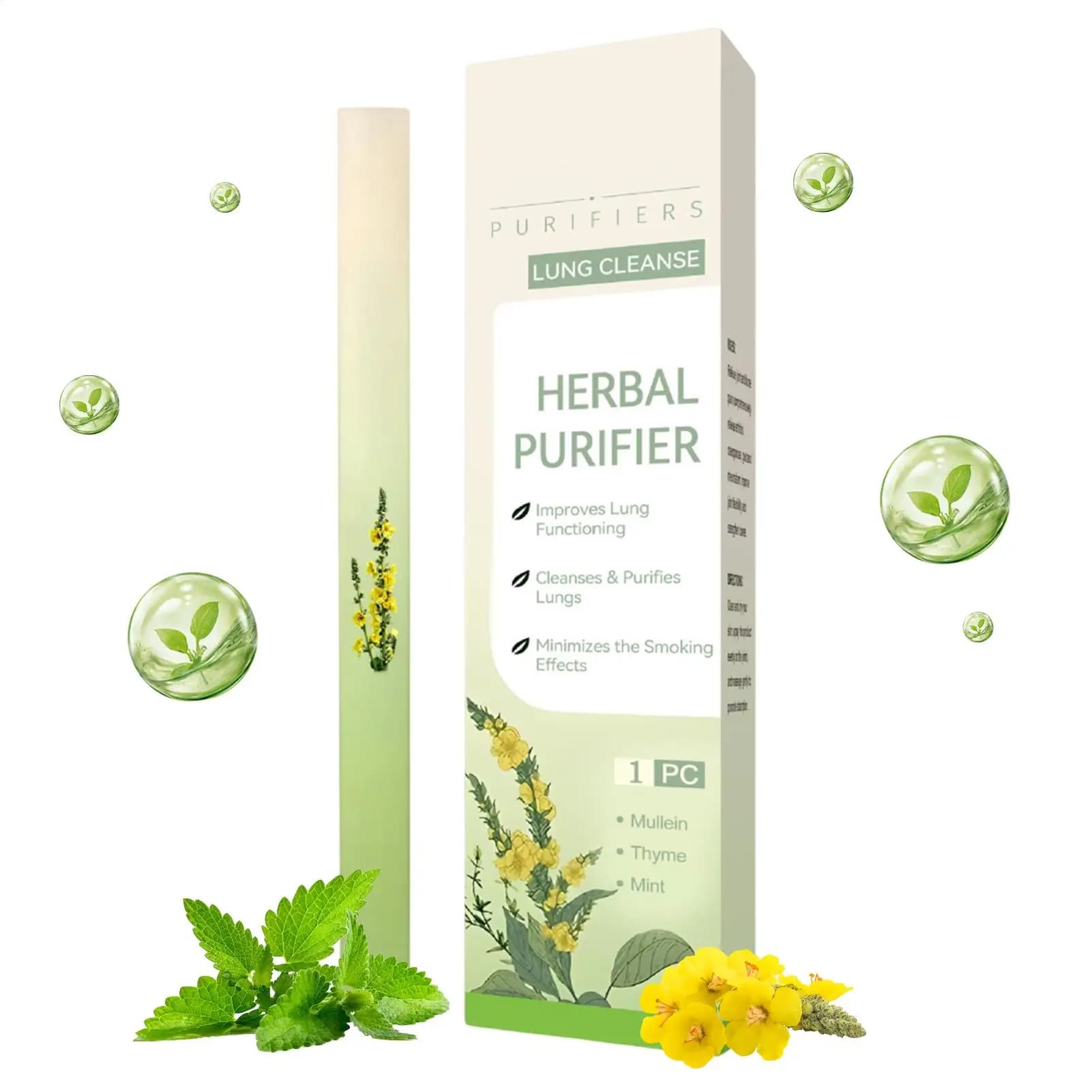 Herbal Lung Purifier Protect Liver Cleansing Stick Relieve Driving Fatigue Drowsiness Refreshing Mint Essential Oil Energy Bar